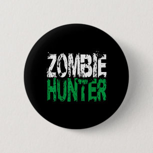 Halloween-Zombie-Jäger-Shirt Lustiges Party-Gesche Button