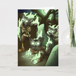 Halloween-Zombie-Katzen Karte