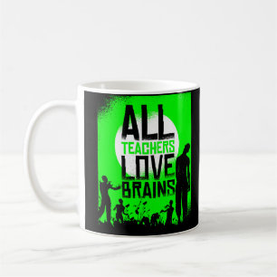 halloween Zombie Lehrer Liebe Gehirne lustig Kaffeetasse