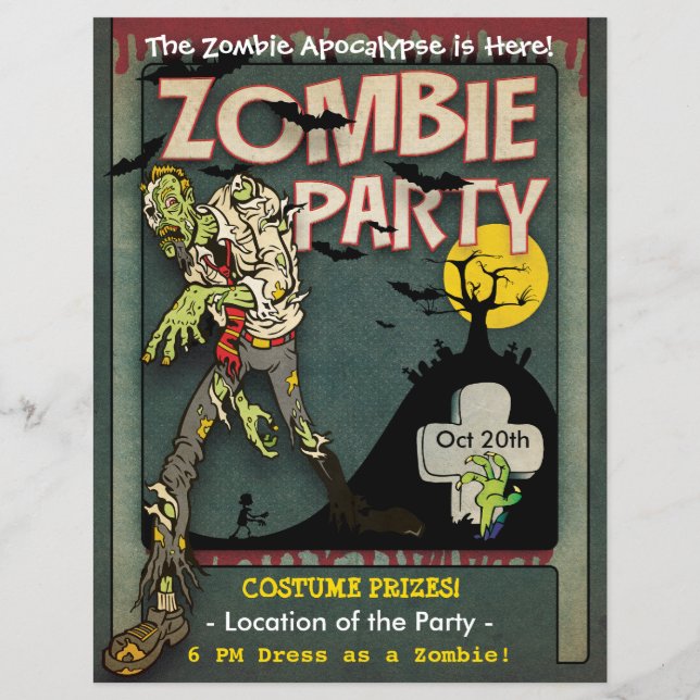 Halloween Zombie Party Flyer (Hinten)