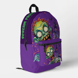 Halloween, Zombie,Schrei aus dem lila Schloss , Bedruckter Rucksack