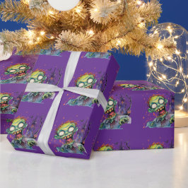 Halloween, Zombie,Schrei aus dem lila Schloss , Geschenkpapier
