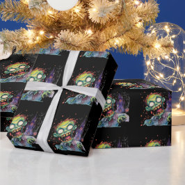 Halloween, Zombie,Schrei aus dem lila Schloss , Geschenkpapier
