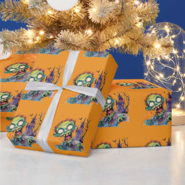 Halloween, Zombie,Schrei aus dem lila Schloss , Geschenkpapier