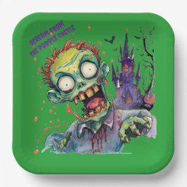 Halloween, Zombie,Schrei aus dem lila Schloss , Pappteller