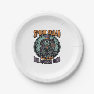 Halloween Zombie-Shirt Lustig Spook Squad Graviert Pappteller