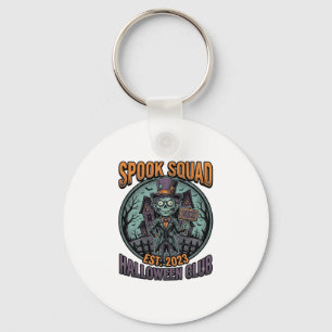 Halloween Zombie-Shirt Lustiges Spook-Squad-Gravur Schlüsselanhänger