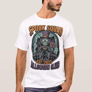 Halloween Zombie-Shirt Lustiges Spook-Squad-Gravur T-Shirt