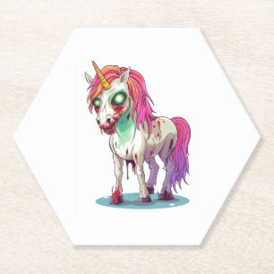 Halloween Zombie Unicorn Untersetzer