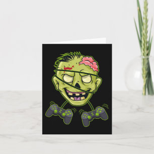 Halloween Zombie Video Gamer Controller Boys Kids Karte