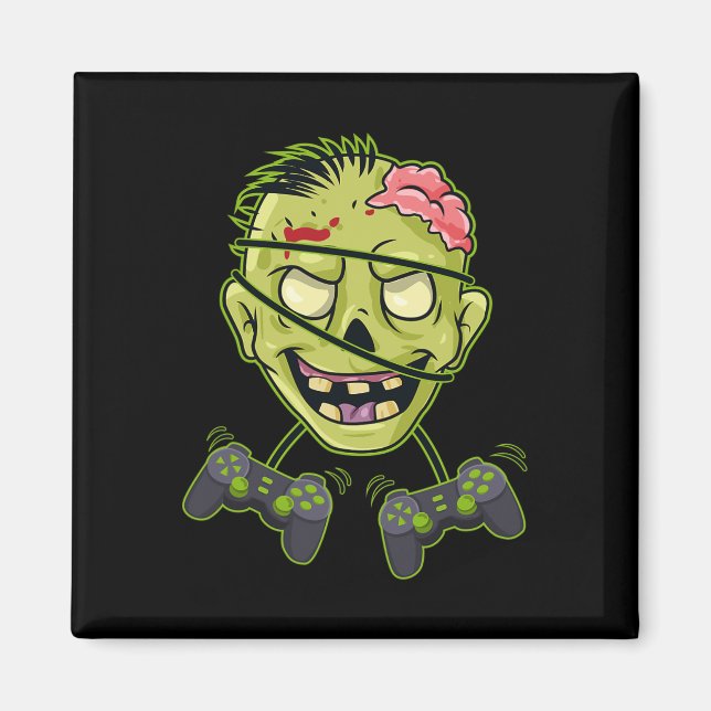Halloween Zombie Video Gamer Controller Boys Kids Magnet (Vorne)