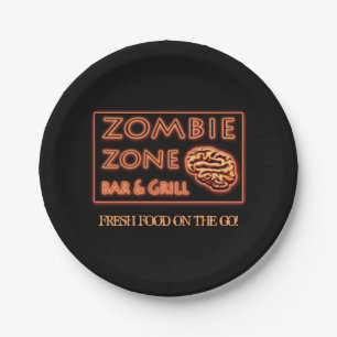 Halloween Zombie Zone Frische Lebensmittel unterwe Pappteller