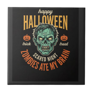 Halloween Zombies Haben Mein Gehirn Gefressen Fliese