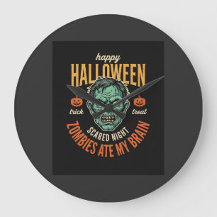 Halloween Zombies Haben Mein Gehirn Gegessen Große Wanduhr