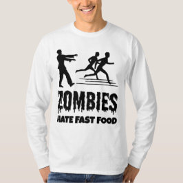 Halloween Zombies Hate Fast Food Joggers Funny T-Shirt