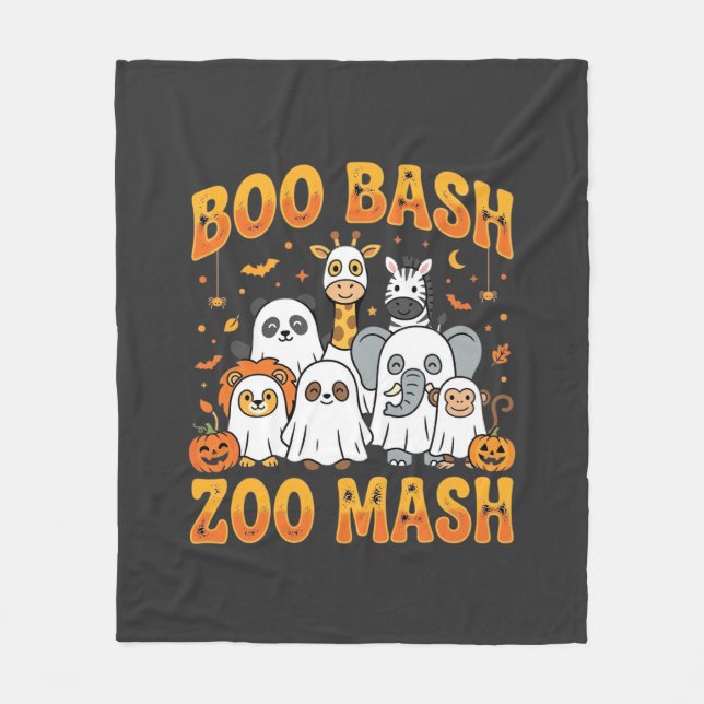 Halloween-Zoo-Tiere Boo Bash Zoo Mash_1 Fleecedecke (Vorderseite)