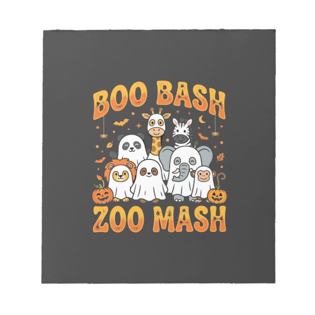 Halloween-Zoo-Tiere Boo Bash Zoo Mash_1 Notizblock (Vorderseite)