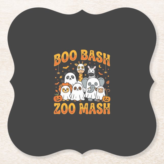 Halloween-Zoo-Tiere Boo Bash Zoo Mash_1 Untersetzer (Vorderseite)