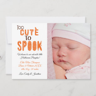 Halloween zu Niedlich, um Foto neues Baby Mädchen  Ankündigung