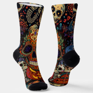Halloween, Zucker-Schädel-Kürbisse-Party, Calavera Socken