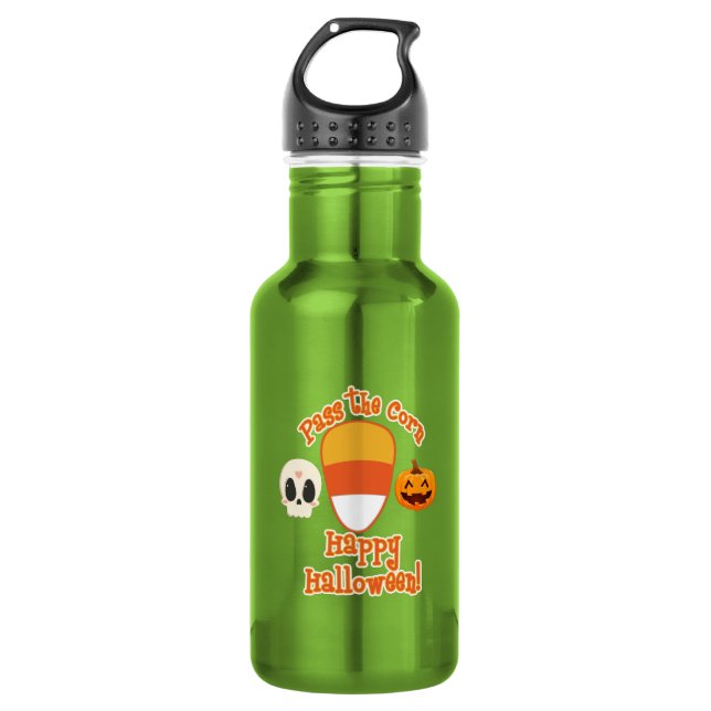 HALLOWEEN ZUCKERMAIS EDELSTAHLFLASCHE (Vorderseite)