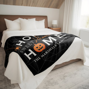 Halloween Zuhause Süßes Verfluchtes Zuhause Famili Fleecedecke