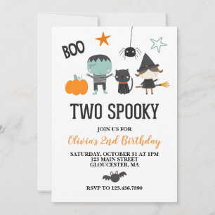 Halloween Zwei gruseligen Kindergeburtstag  Einladung