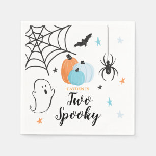 Halloween Zwei Gruseliger 2. Geburtstag Blaue Kürb Serviette