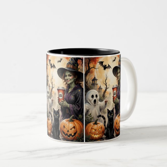 Halloween Zweifarbige Tasse (VorderseiteRechts)