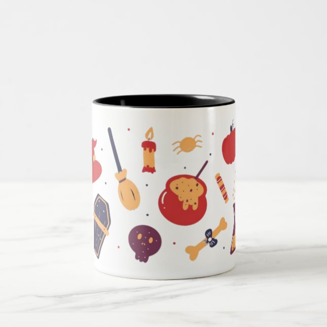 Halloween Zweifarbige Tasse (Mittel)
