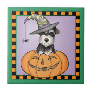Halloween-Zwergschnauzer Fliese