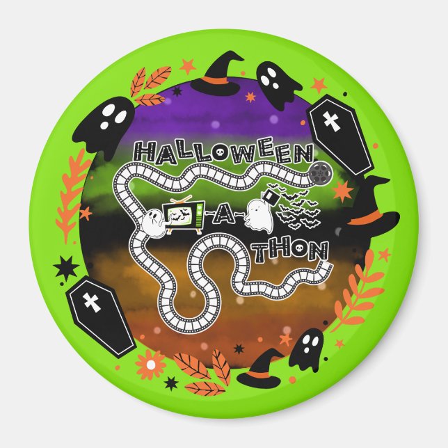 Halloweenathon Circle Game Board Green Magnet (Vorne)