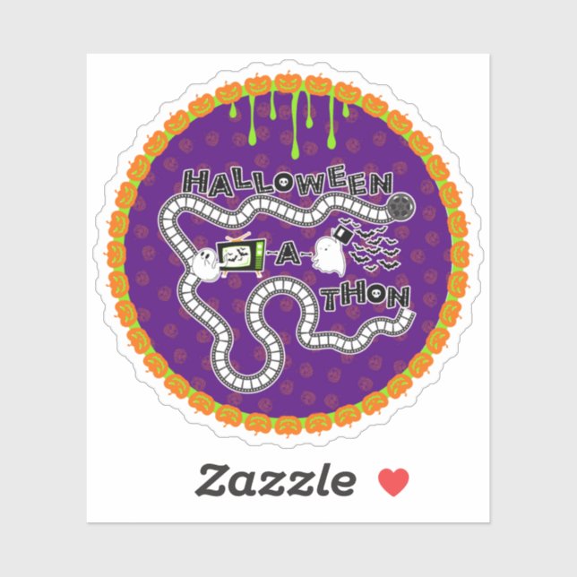 Halloweenathon Game Board Circle mit Geistern Aufkleber (Blatt)