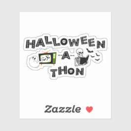 Halloweenathon-Logo mit Skele-Aufkleber Aufkleber