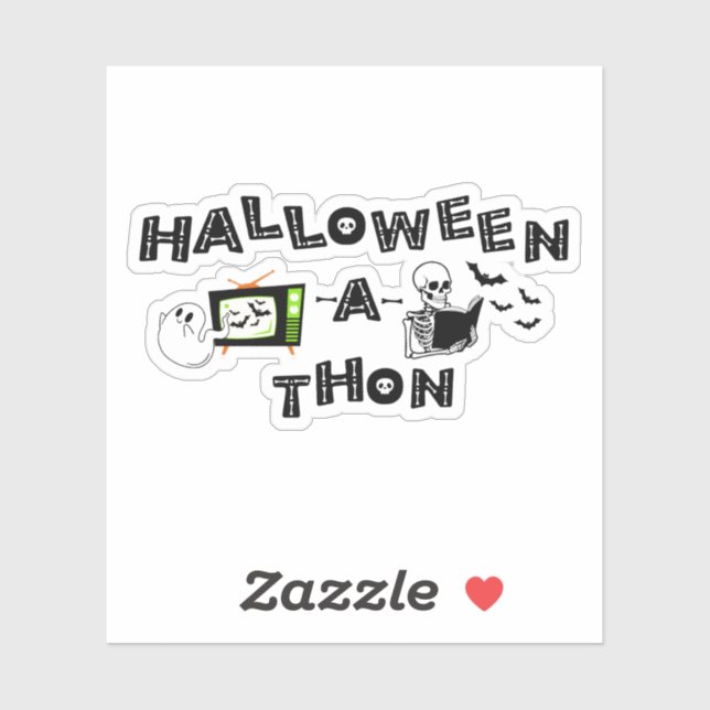 Halloweenathon-Logo mit Skele-Aufkleber Aufkleber (Blatt)