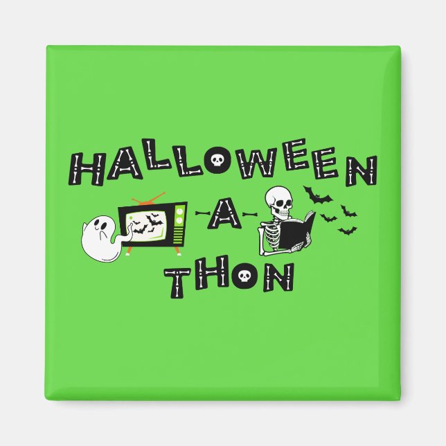Halloweenathon-Logo mit Skele-Aufkleber Magnet (Vorne)