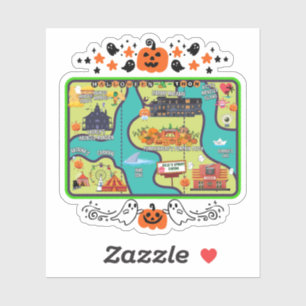 Halloweenathon Map 1 Cut Out Sticker