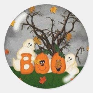 HalloweenBoo Runder Aufkleber
