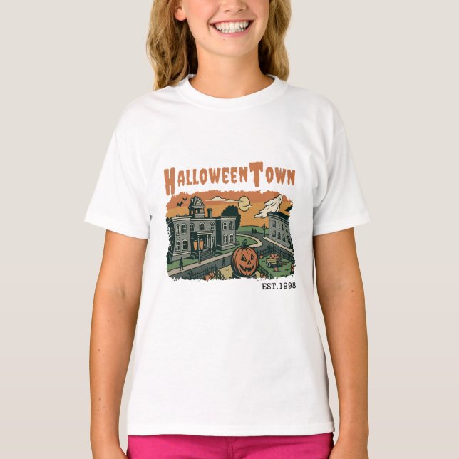 Halloweenhooky Sunset Scene - Vintager Schatten T-Shirt (Vorderseite)