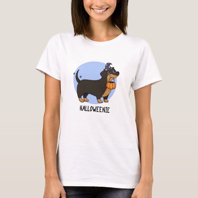 Halloweenie Funny Sausage Dog Puff T-Shirt (Vorderseite)