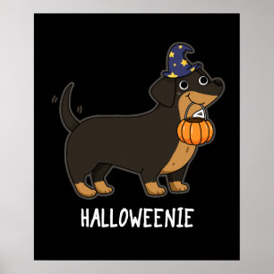 Halloweenie Lustiger Wursthund Wortspiel Dunkler H Poster