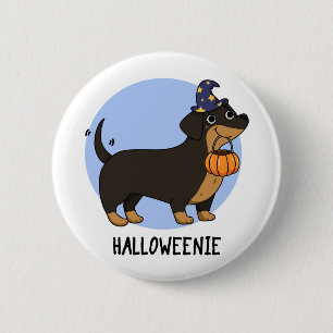 Halloweenie Lustiger Wursthund Wortwitz Button