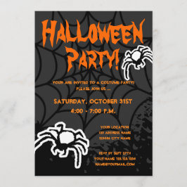 Halloweenkostüme-Party Einladungen mit Spinnennetz