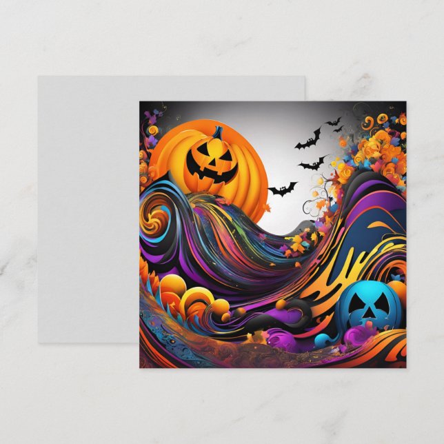 Halloweens Kunst Einladung (Vorne/Hinten)