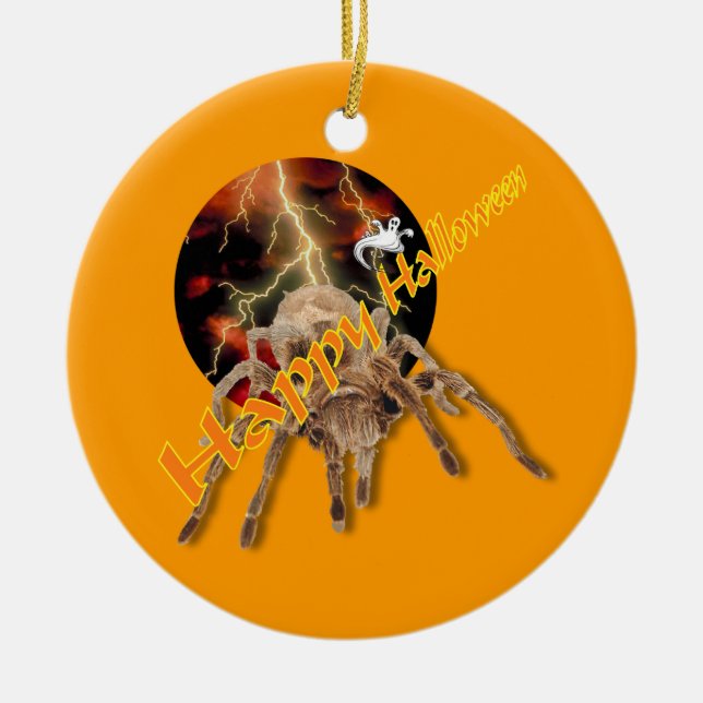 Halloweenspinne Keramik Ornament (Vorne)