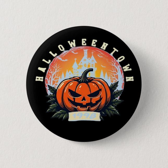 HalloweenTown 1998 Essenzieller T - Shirt Button (Vorderseite)