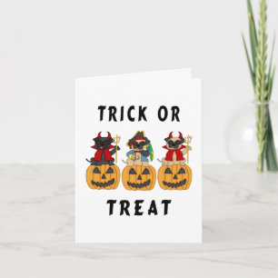 Halloweentrick-oder -Leckerei-Mops-Hunde Karte