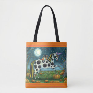 HALLOWEER GEPUNKTETER PONY UND BAT CAT Whimsical H