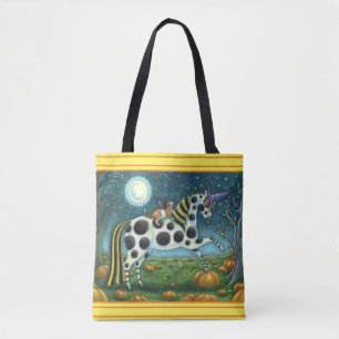 HALLOWEER GEPUNKTETER PONY UND BAT CAT Whimsical H