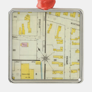 Hallowell, Kennebec County und Maine Ornament Aus Metall